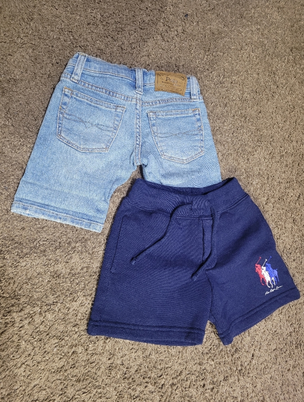 POLO RALPH LAUREN SHORTS BUNDLE OF 2 BLUE FLEECE/SULLIVAN SLIM DENIM 2T/2
